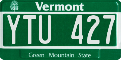 VT license plate YTU427