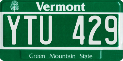 VT license plate YTU429