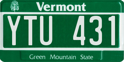 VT license plate YTU431