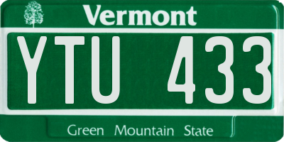 VT license plate YTU433