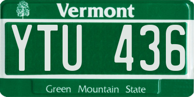 VT license plate YTU436