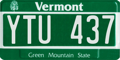 VT license plate YTU437