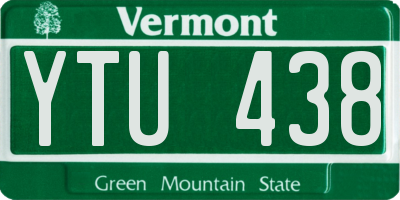 VT license plate YTU438