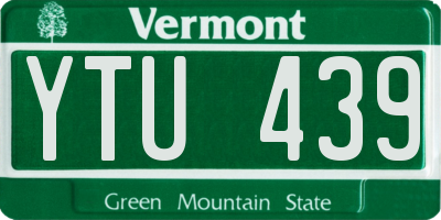 VT license plate YTU439