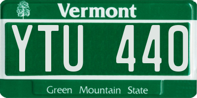 VT license plate YTU440