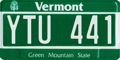 VT license plate YTU441