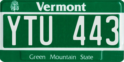VT license plate YTU443