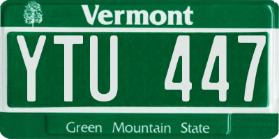 VT license plate YTU447