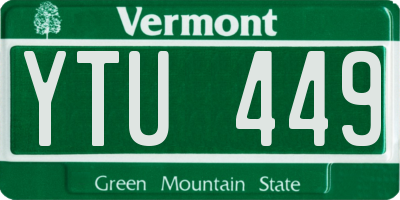VT license plate YTU449