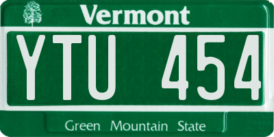VT license plate YTU454
