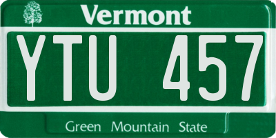 VT license plate YTU457