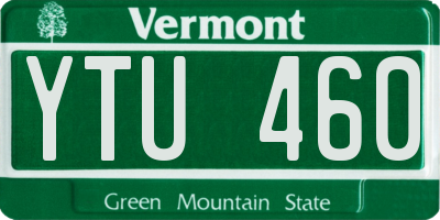 VT license plate YTU460