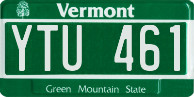 VT license plate YTU461