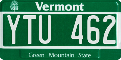VT license plate YTU462