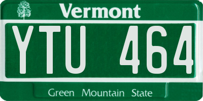 VT license plate YTU464
