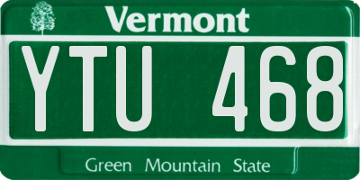 VT license plate YTU468