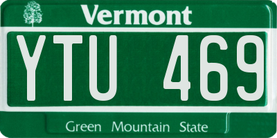 VT license plate YTU469