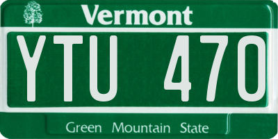 VT license plate YTU470