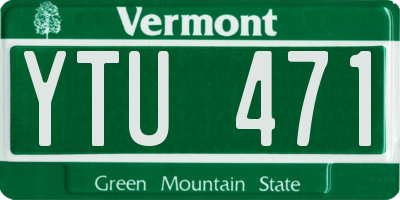 VT license plate YTU471