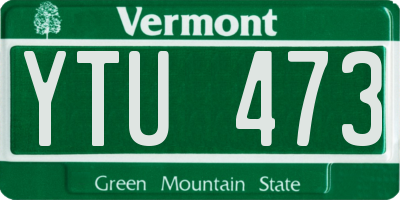 VT license plate YTU473