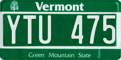 VT license plate YTU475