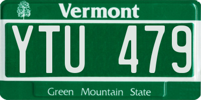 VT license plate YTU479