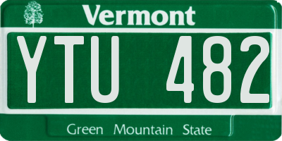 VT license plate YTU482
