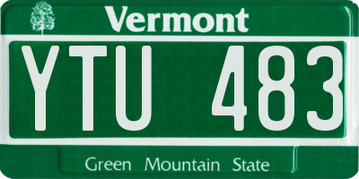 VT license plate YTU483