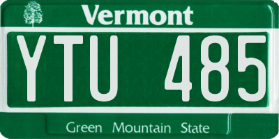 VT license plate YTU485