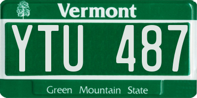 VT license plate YTU487