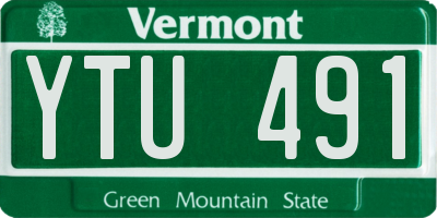 VT license plate YTU491