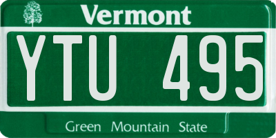 VT license plate YTU495