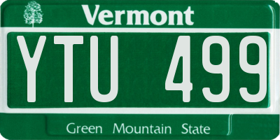 VT license plate YTU499