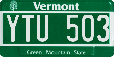 VT license plate YTU503