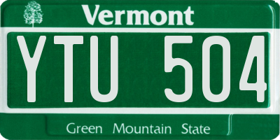 VT license plate YTU504