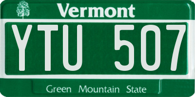 VT license plate YTU507