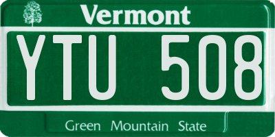VT license plate YTU508