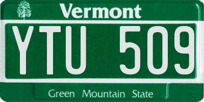 VT license plate YTU509