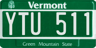 VT license plate YTU511