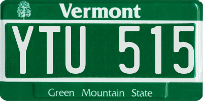 VT license plate YTU515