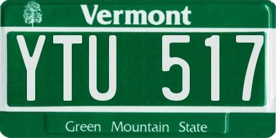 VT license plate YTU517