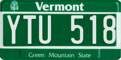 VT license plate YTU518