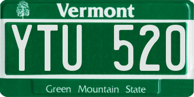 VT license plate YTU520