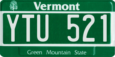 VT license plate YTU521
