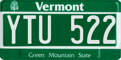 VT license plate YTU522