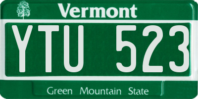 VT license plate YTU523
