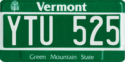 VT license plate YTU525