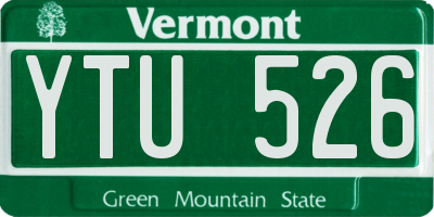 VT license plate YTU526