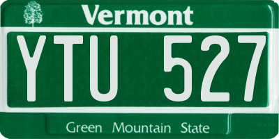 VT license plate YTU527
