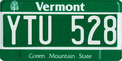 VT license plate YTU528